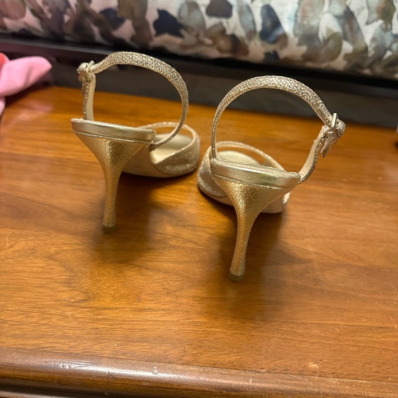 Jimmy Choo Glitter Gold Heels - Picture 3 of 4